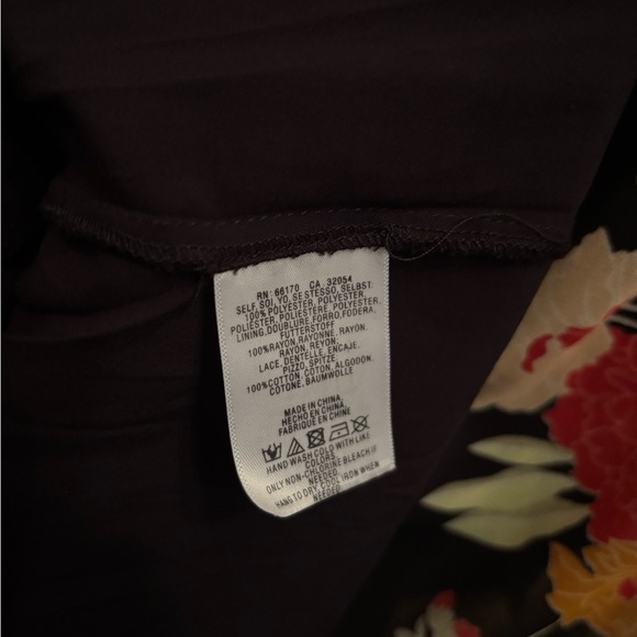 Anthropologie Black Floral Dress with Yellow and Red Blooms - Picture 6 of 8